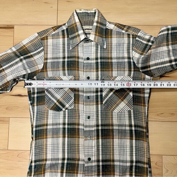 Campus Shirt‎ Mens Small Plaid Button Up Camp Hiking Short Sleeve Multicolored - Picture 6 of 12